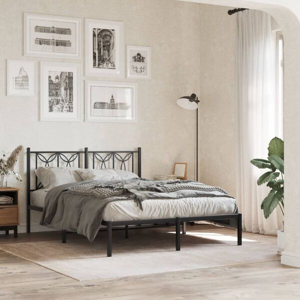vidaXL Kopfteil Metall Schwarz 135 cm
