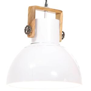 vidaXL H&auml;ngelampe Industriestil 25 W Wei&szlig; Rund 40 cm E27