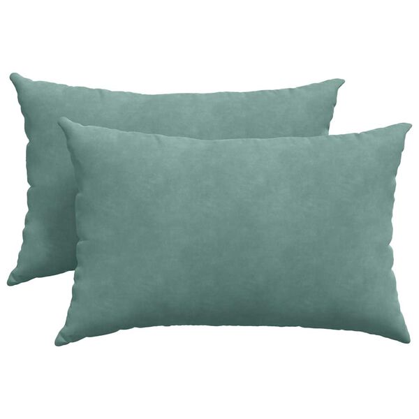 vidaXL Sofakissen 2 St&uuml;ck Meergr&uuml;n 60 x 40 cm Cordstoff