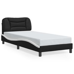 vidaXL Bettgestell ohne Matratze "Hvar" Schwarz und Wei&szlig; 80x200 cm