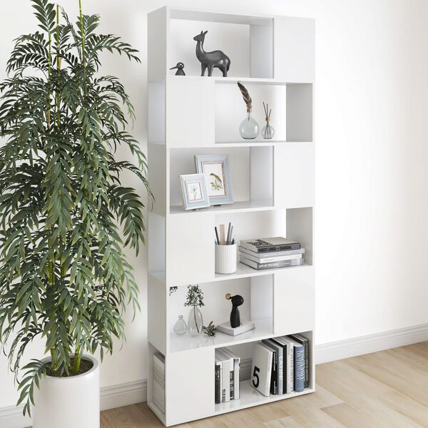 vidaXL B&uuml;cherregal Raumteiler Wei&szlig; 80x24x186 cm Holzwerkstoff