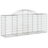 vidaXL Gabionen mit Hochbogen 15 Stk. 200x50x80/100cm Verzinktes Eisen
