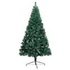 vidaXL K&uuml;nstlicher Halb-Weihnachtsbaum Beleuchtung Kugeln Gr&uuml;n 240 cm