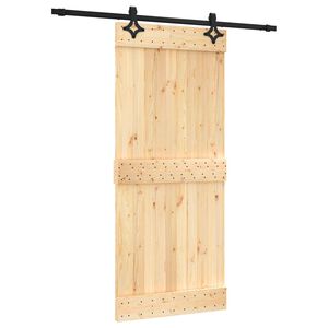 vidaXL Schiebet&uuml;r 90 x 210 cm Massivkiefer (Unbehandelt)