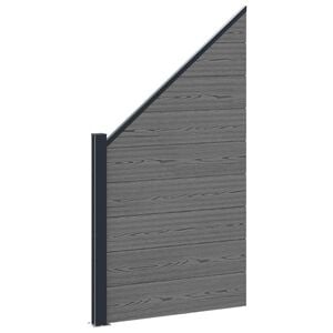 vidaXL zaunset 95 x 180 cm WPC und Aluminium Grau