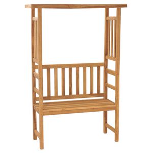 vidaXL Gartenbank mit Pergola 115 cm Massivholz Teak