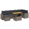 vidaXL 8-tlg. Garten-Sofagarnitur mit Kissen Grau Poly Rattan