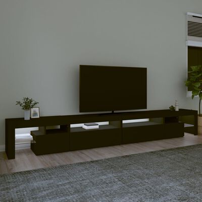 vidaXL TV-Schrank mit LED-Leuchten Schwarz 290x36,5x40 cm