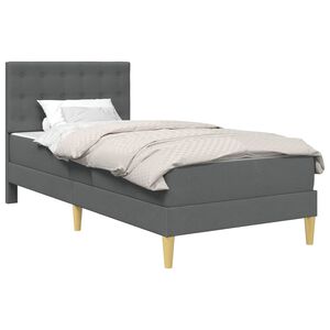 vidaXL Bettgestell mit Matratze Dunkelgrau 80 x 200 cm Stoff