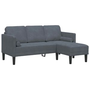 vidaXL Sofa Set mit Kissen Dunkelgrau Polyester