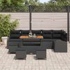 vidaXL Garten-Sofa-Set mit Kissen 10 pcs Schwarz Poly Rattan