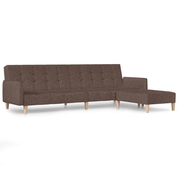 vidaXL Schlafsofa 2-Sitzer mit Fußhocker Taupe Stoff
