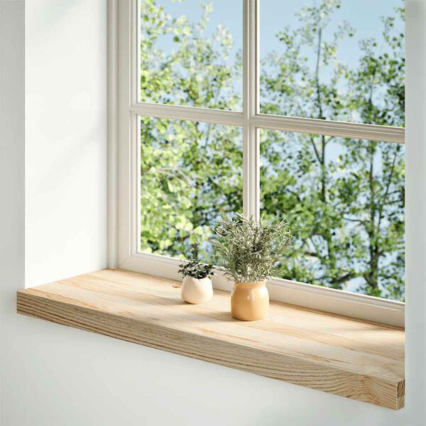 vidaXL Fensterb&auml;nke 2 Stk. Unbehandelt 80x30x2 cm Massivholz Eiche