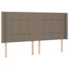 vidaXL Kopfteil mit Ohren Taupe 203x16x118/128 cm Stoff