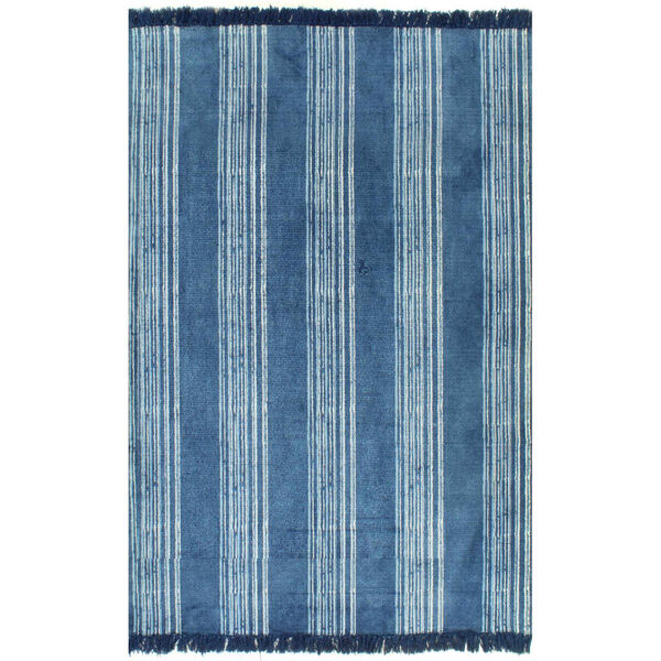 vidaXL Kelim-Teppich Baumwolle 160x230 cm mit Muster Blau