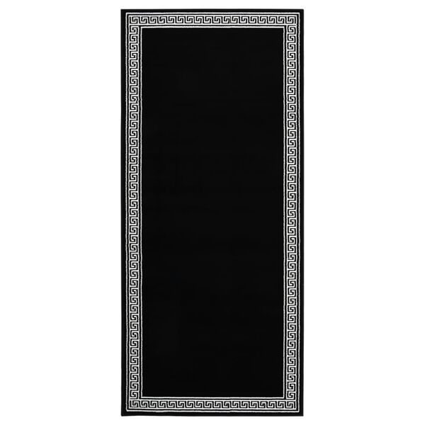 vidaXL Teppichl&auml;ufer BCF Schwarz mit Motiv 100x150 cm