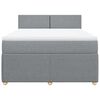 vidaXL Boxspringbett mit Matratze Hellgrau 140x190 cm Stoff