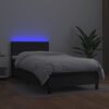 vidaXL Boxspringbett mit Matratze & LED Schwarz 80x200 cm Kunstleder