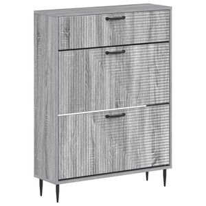 vidaXL Schuhschrank HAARLEM 78 x 24 x 103 cm Holzwerkstoff Sonoma-Grau