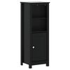 vidaXL Badschrank BERG Schwarz 40x34x110 cm Massivholz Kiefer