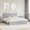 vidaXL Bettrahmen Graues Sonoma 200 x 200 cm Massives Kiefernholz