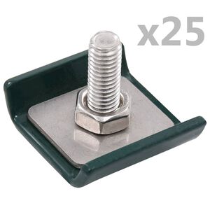 vidaXL Gittermattenverbinder 25 Sets Gr&uuml;n