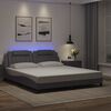 vidaXL Bettgestell "Viana" mit LED ohne Matratze Grau 180x200 cm
