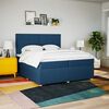 vidaXL Boxspringbett mit Matratze Blau 200x200 cm Stoff