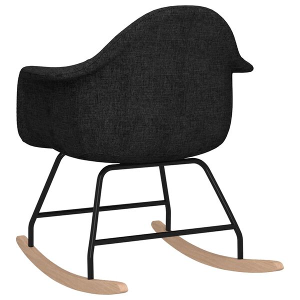 vidaXL Schaukelstuhl Schwarz Stoff