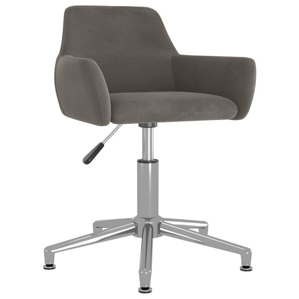 vidaXL Esszimmerst&uuml;hle 4 Stk. Drehbar Dunkelgrau Samt