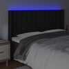 vidaXL LED Kopfteil Schwarz 147x16x118/128 cm Kunstleder