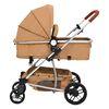 vidaXL 2-in-1-Kinderwagen Taupe Aluminium