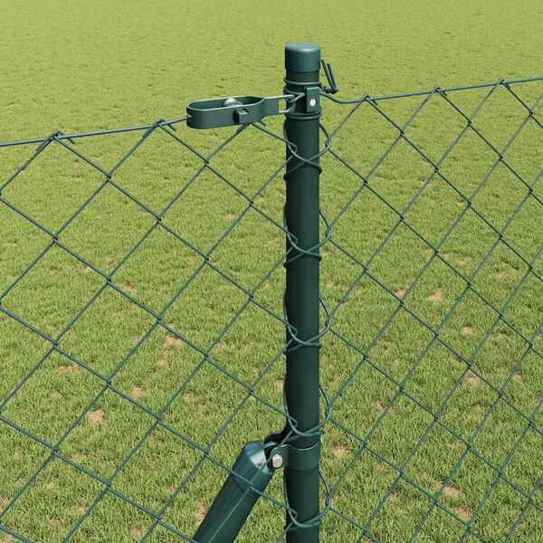 vidaXL Zaunpfosten Gr&uuml;n 25 x 1,6 m (60 x 60 mm Gewebe) Stahl und PVC