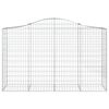 vidaXL Gabionen mit Hochbogen 4 Stk. 200x50x120/140cm Verzinktes Eisen