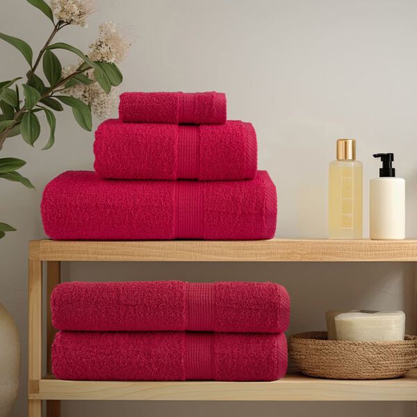 vidaXL Premium-Duscht&uuml;cher SOLUND 10 Stk. Rot 70x140 cm 600 g/m&sup2;