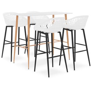 vidaXL 5-tlg. Bar-Set Wei&szlig;