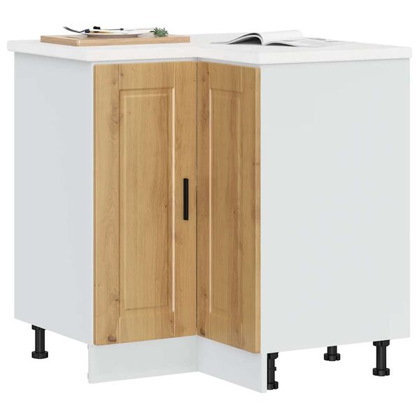 vidaXL K&uuml;chen-Eckunterschrank Porto Artisan-Eiche Holzwerkstoff