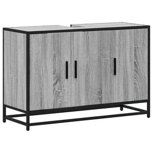 vidaXL Waschbeckenunterschrank Grau Sonoma 90x33x60 cm Holzwerkstoff