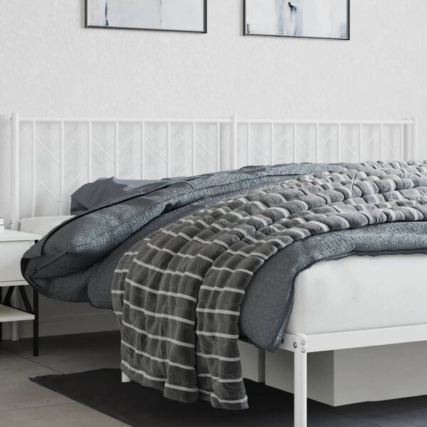 vidaXL Ersatz-Kopfteil Metall Wei&szlig; 200 cm