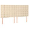 vidaXL Boxspringbett mit Matratze Creme 180x200 cm Stoff