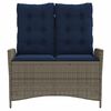 vidaXL Gartenbank Verstellbar mit Kissen Grau Poly Rattan