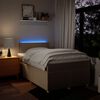 vidaXL Boxspringbett mit Matratze Creme 120x200 cm Stoff