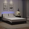 vidaXL Bettgestell mit LED ohne Matratze "Zadar" Schwarz und Wei&szlig; 140x190 cm