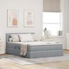 vidaXL Bett mit Stauraum und LED mit LED Hellgrau 140 x 190 cm Stoff