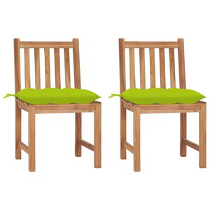 vidaXL Gartenst&uuml;hle 2 Stk. mit Kissen Massivholz Teak