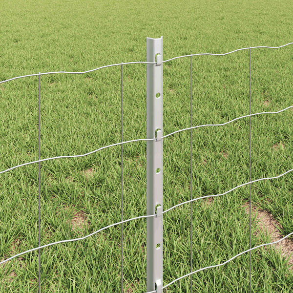 vidaXL Zaun mit Pfosten Silber 0,4 x 10 m Stahl