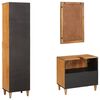 vidaXL Badezimmerm&ouml;bel Set mit Schubladen 3 pcs Braun Massivholz Mango