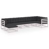 vidaXL 7-tlg. Garten-Lounge-Set mit Kissen Massivholz Kiefer