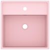 vidaXL Luxus-Waschbecken Überlauf Quadratisch Matt Rosa 41x41 cm