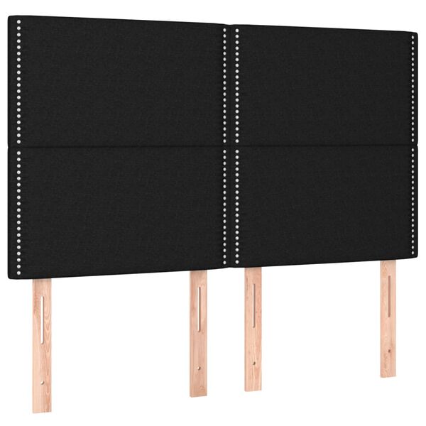 vidaXL Kopfteil Schwarz 144x5x118/128 cm Stoff